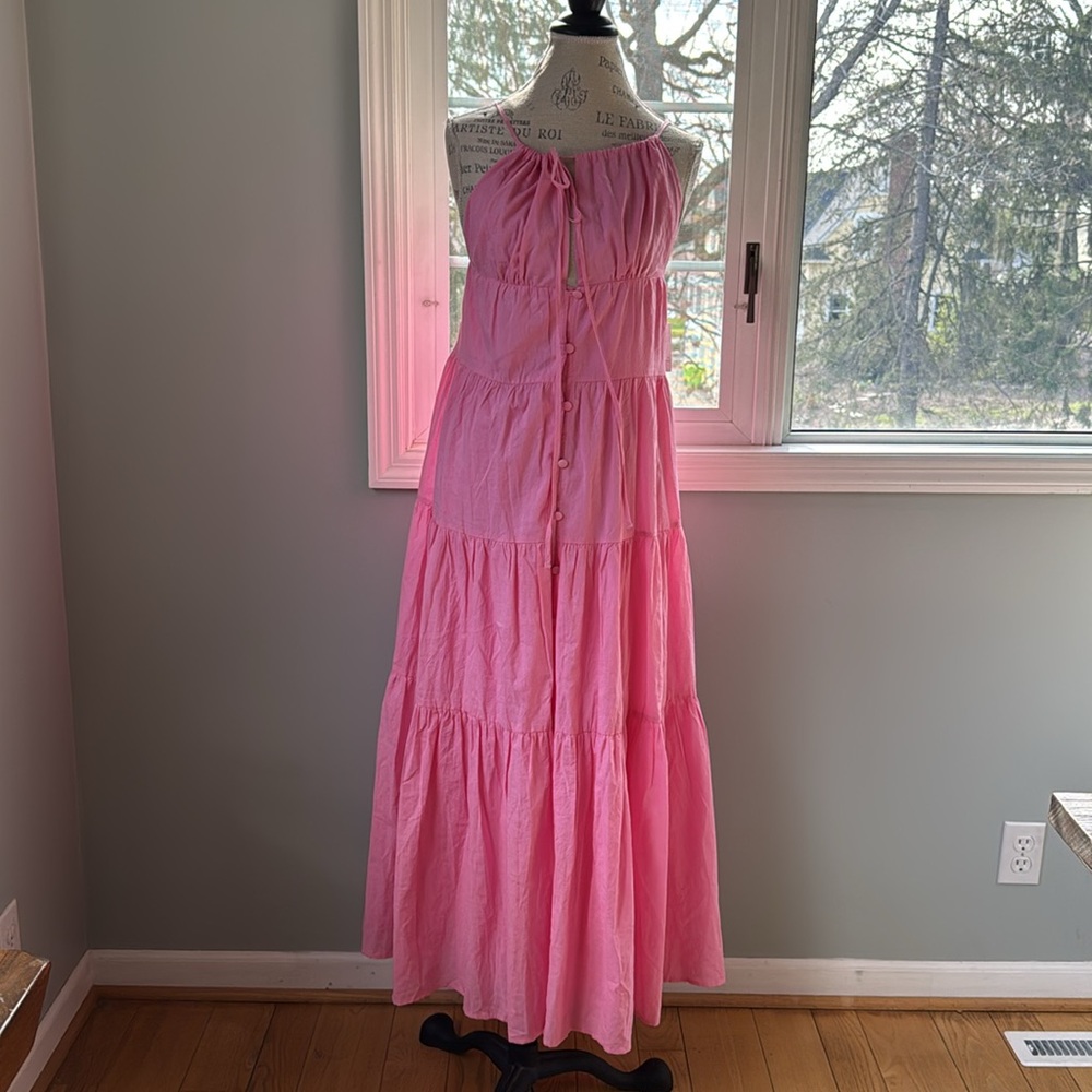 Charlie Holiday pink Priscilla tiered maxi long dress NWT size M - Picture 7 of 9
